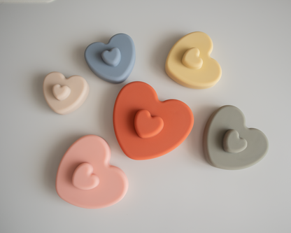 Heart Shaped Silicone Stackers - 6-Piece Set