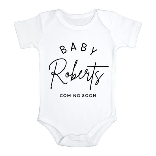 Custom Name & Date Baby Onesie