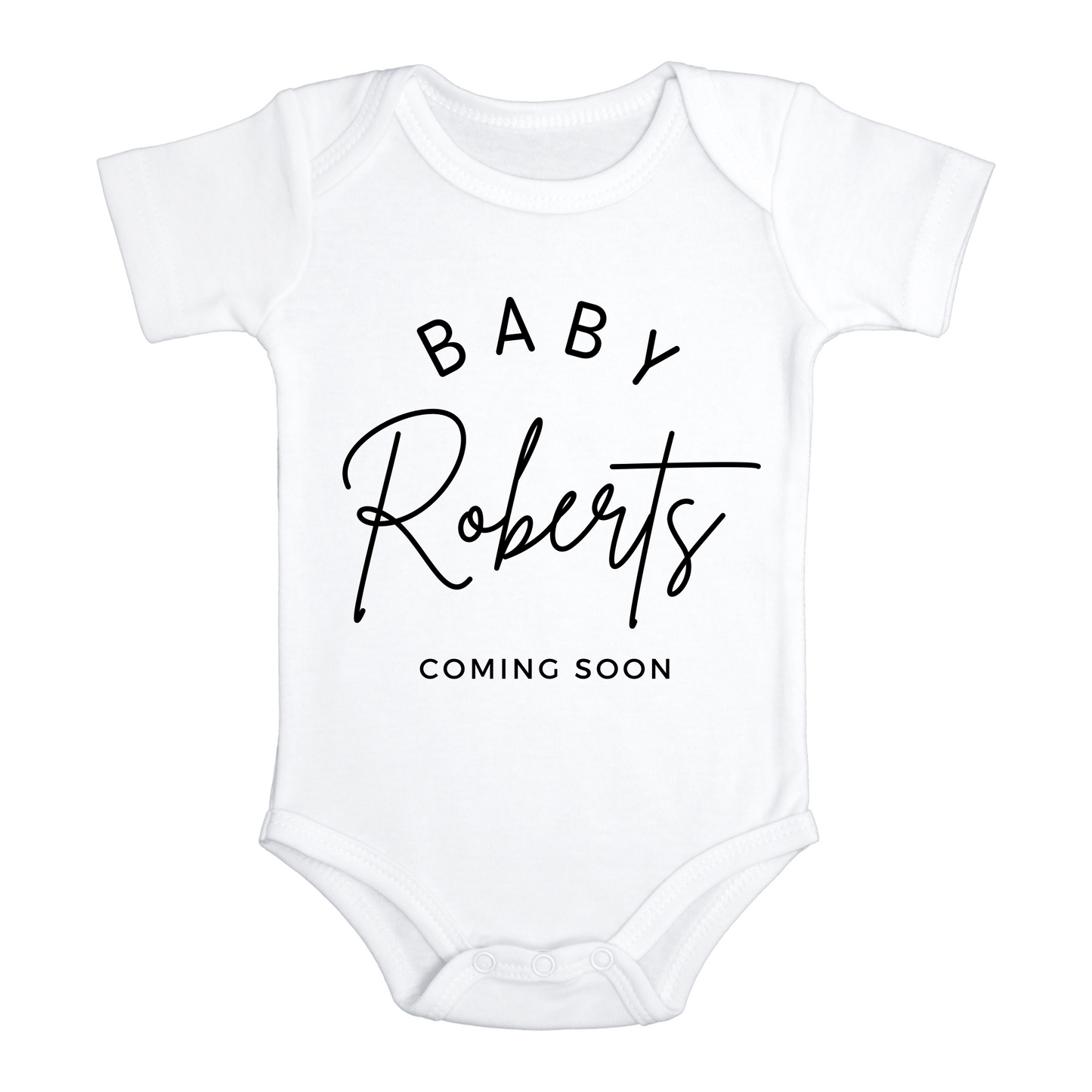 Coming Soon Onesie with Name & Due Date | Personalized Babies