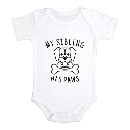 My Sibling Has Paws Custom Baby Onesie